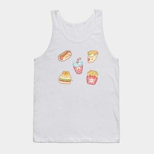 Cute Fast Food Sticker Pack Tank Top